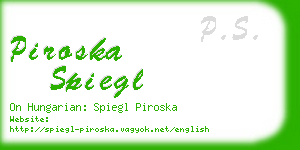 piroska spiegl business card